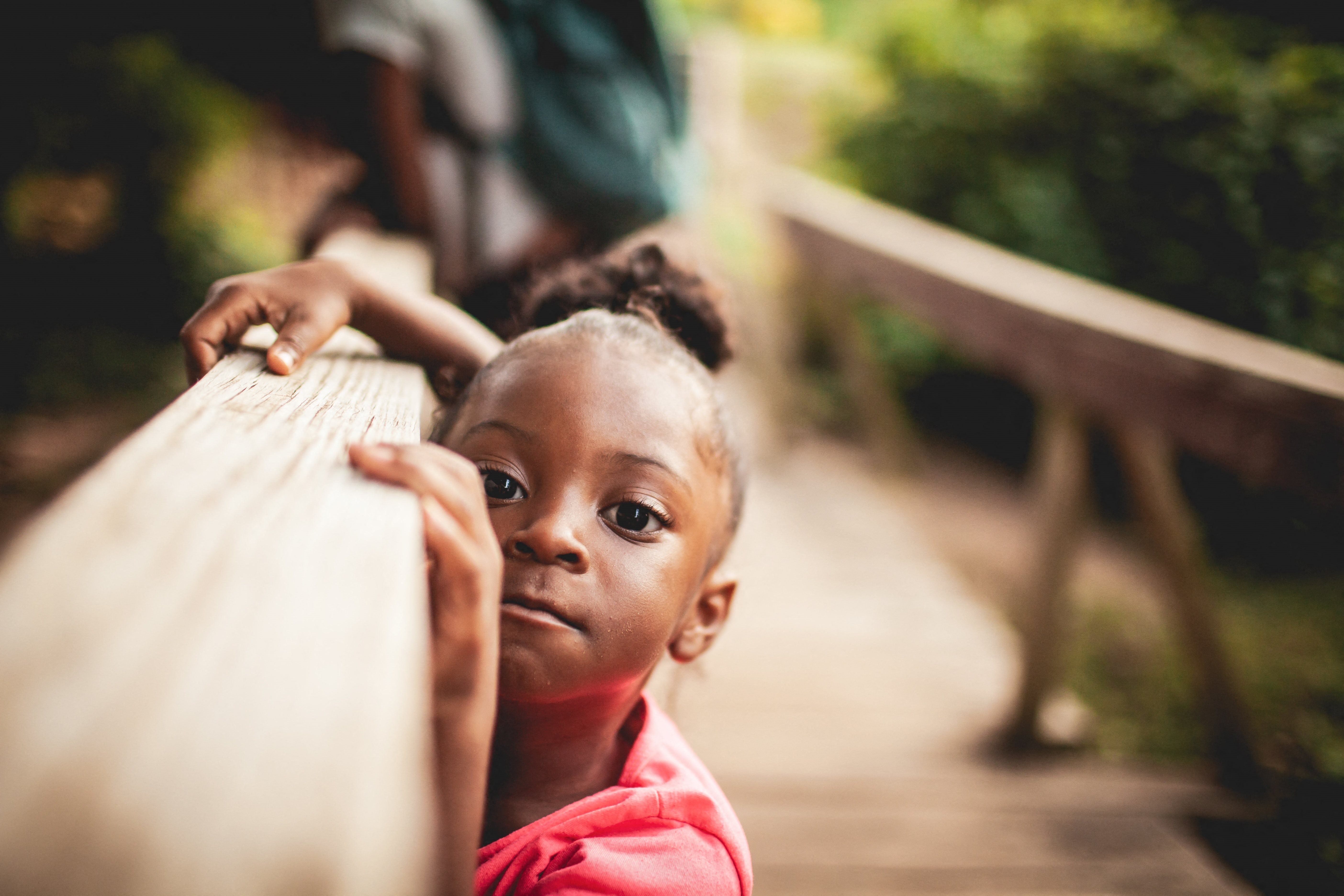 child peeking